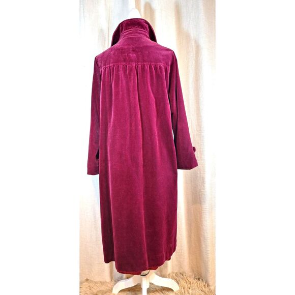 Fashion built Coat for All Seasons Ladies Vintage Velveteen Red Plum - Picture 5 of 11